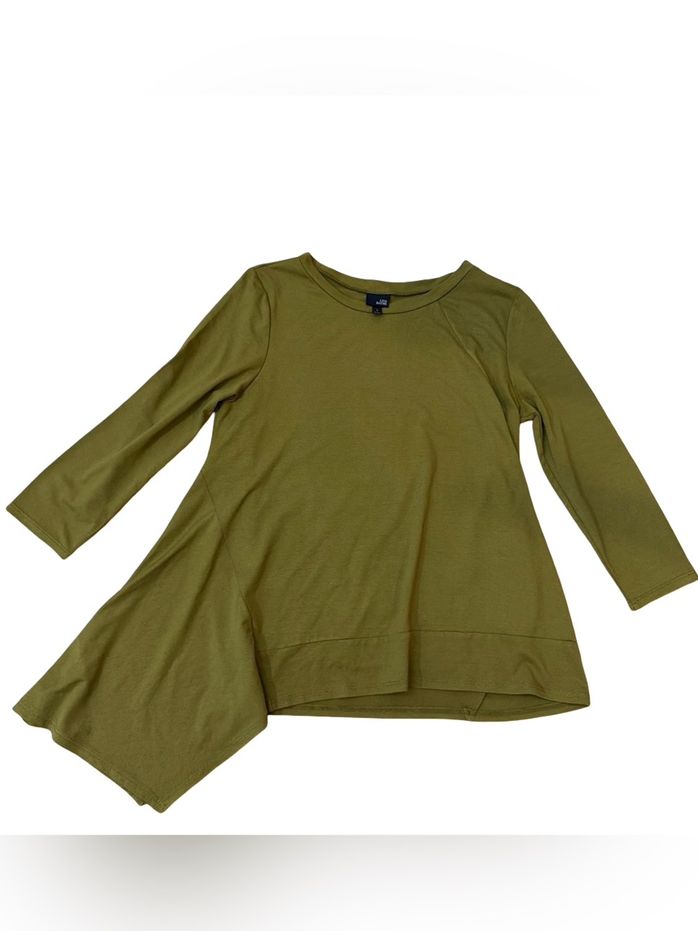 Lisa Bayne Olive Green Asymmetrical Top Small Petite